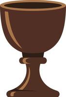 Brown chalice cup illustration with simple design and smooth curves art for graphic projects and decorative uses vector