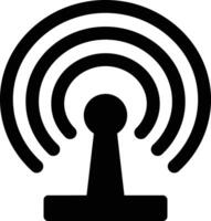 Wireless signal icon representing connectivity and communication technology illustration black and white graphic design vector