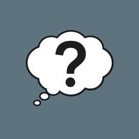 Question mark symbol inside thought bubble on gray background illustration design concept vector