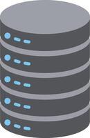 Data storage server database stack with blue indicator lights in simple isometric style illustration vector