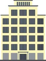 Modern beige office building with multiple windows and flat roof illustration for urban architecture design vector