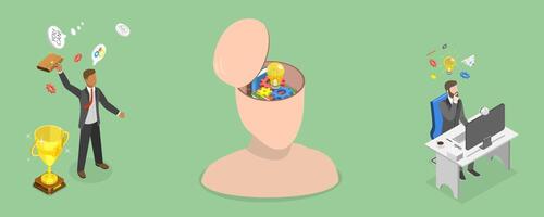3D Isometric Flat Illustration of Idea Generation, Problem Solving vector
