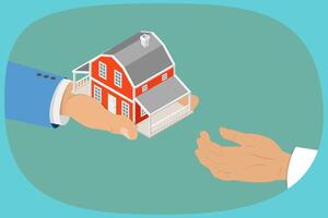 3D Isometric Flat Illustration of Financial Advisor On Legacy Planning, Safeguarding Sssets for Future Generations vector