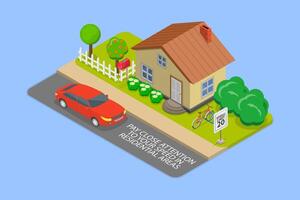 3D Isometric Flat Illustration of Speed Control, Safe Driving Rules And Tips vector