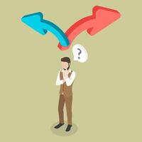 3D Isometric Flat Illustration of Decision Making, Future Direction Choosing vector