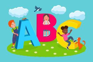 Flat Illustration of ABC, Learning Alphabet vector