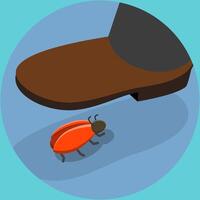 3D Isometric Flat Illustration of Squashing Bug, Pest Control Service vector