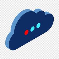 Isometric cloud database. Cloud computing and file cloud storage. Isometric technology vector