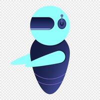 Futuristic robot illustration. Flying robot with lens. Robotic innovation technology. Isometric technology vector