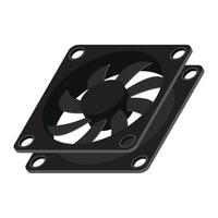 Isometric computer fan. Computer fan. Isometric of PC case fan. Computer hardware components. illustration vector