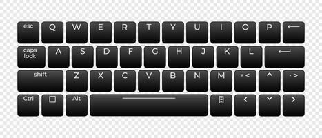 Computer keyboard button layout template with letter. Modern computer keyboard. illustration vector
