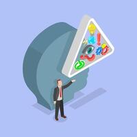 3D Isometric Flat Illustration of Personal Cognition Viewpoint, Ability to Recognize Sensory Information vector
