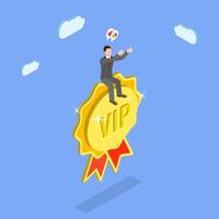 3D Isometric Flat Illustration of Self-Promotion, Self Confidence at Work vector