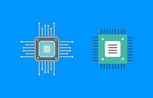 Minimalist Microchip Technology Icon vector