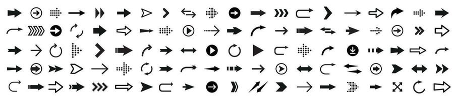 Arrows set of black icons. Arrow icons set on transparent background. Modern simple arrows. vector