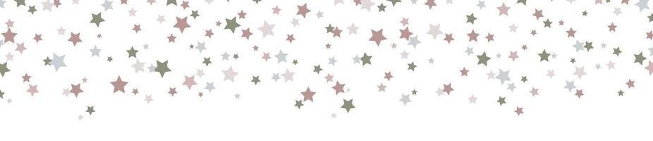 Colorful star pattern with various sizes. Chaotic elements. Seamless confetti stars background. vector
