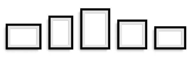 Black framed rectangular picture frames vector