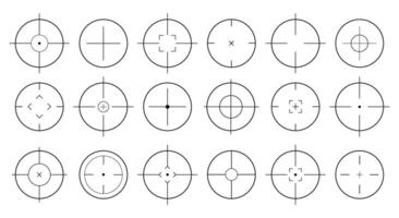 Set of diverse crosshair targets in circle design vector