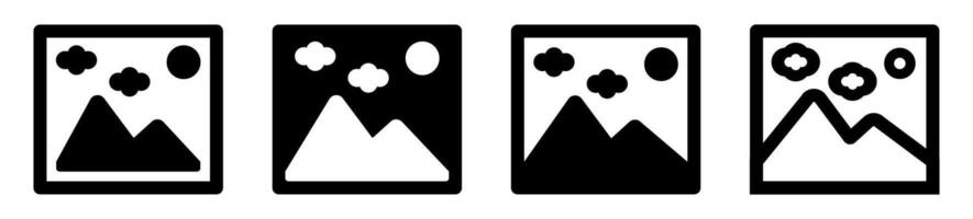 Gallery icon set. Picture icons set. Image icon, picture symbol, photo signs on transparent background vector