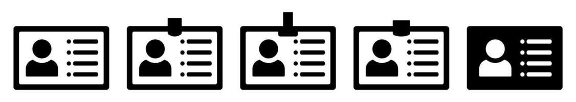Identification badge icons in various styles and layouts vector