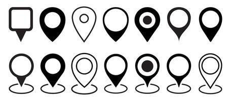 Location pin icon set. Location icon. Map marker pointer icon set. GPS location symbol collection. Location pin icon on transparent background. vector