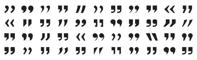 Set of quote mark black sign on transparent background. Quote marks outline. Speech marks. Talk bubble speech icon. vector