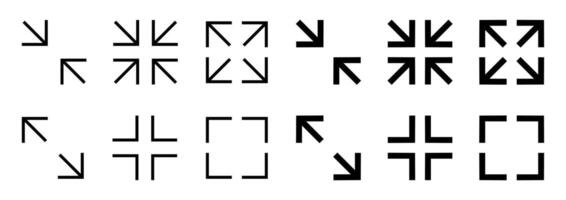 Arrow icon set indicating directions with various designs and styles vector