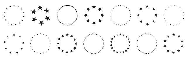 Circular star patterns collection in various sizes and arrangements vector