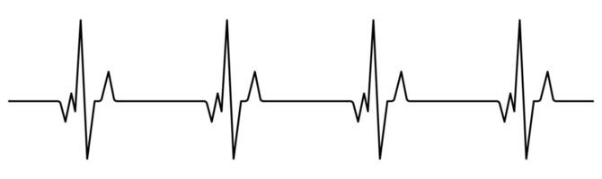 Heartbeat pulse line with peaks and troughs vector