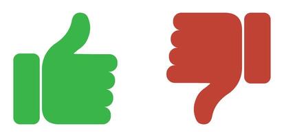 Thumbs up and down icon set for like, dislike, approval, and feedback vector