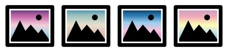 Gallery icon icon set. Picture icons set. Image icon, picture symbol, photo signs on transparent background. vector