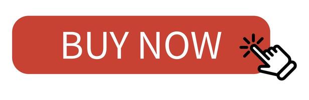 Red buy now button with hand icon for online shopping interface vector