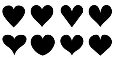 Reds hearts set. Hearts on a white background. vector