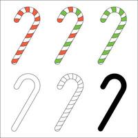 Candy canes with different colors and styles vector