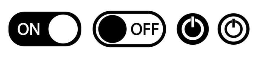 Toggle and power symbols in black and white design vector