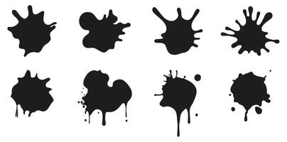 Black ink splatter set for creative design projects vector