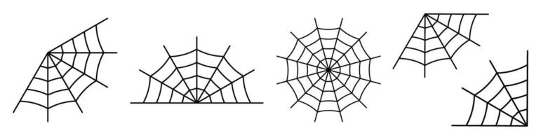 Spider web designs - symmetrical patterns and shapes vector