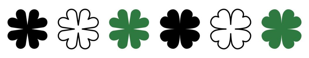 Colorful clover pattern with black, white, and green shapes in repetition vector