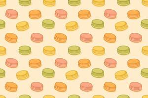 Colorful Cute Macaron Seamless Repeat Pattern on Light Background vector