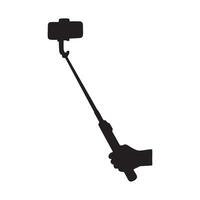 Smartphone on a Selfie Stick Silhouette Illustration vector