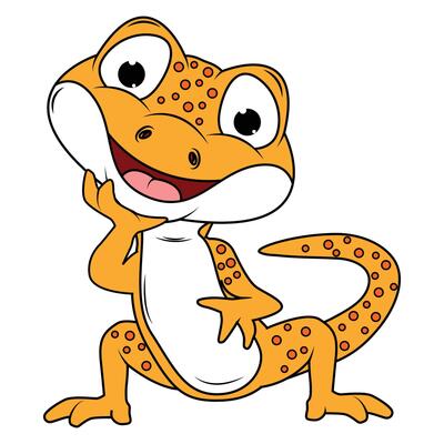 Adorable Newt Animal Cartoon Illustration Design