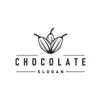 simple cocoa bean logo plant design symbol retro concept of cocoa garden as an illustration of a business or product brand template vector