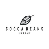 simple cocoa bean logo plant design symbol retro concept cocoa garden as an illustration of a business or product brand template vector