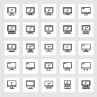 A Computer icon isolated on white background. PC Icon Computer monitor icon. Flat PC symbol vector