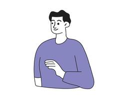 Smiling Man Gesturing and Talking vector