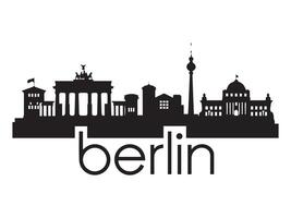 Berlin Skyline Silhouette with Brandenburg Gate and TV Tower vector