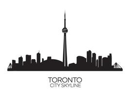 Black Silhouette of Toronto Skyline and CN Tower vector