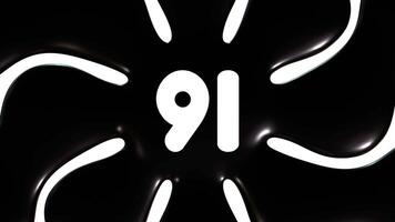Black And White Background Animation With Number 91 video