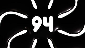 Black And White Background Animation With Number 94 video