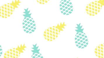 Soft pastel pineapples gently patterned on a white background, creating a clean, modern, and subtly tropical design ideal for calm visuals video